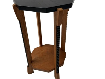 Art Deco Amsterdamse School Octagonal Pedestal Table, 1920s